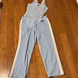 Wild Fable Light Blue Jumpsuit with White Accents